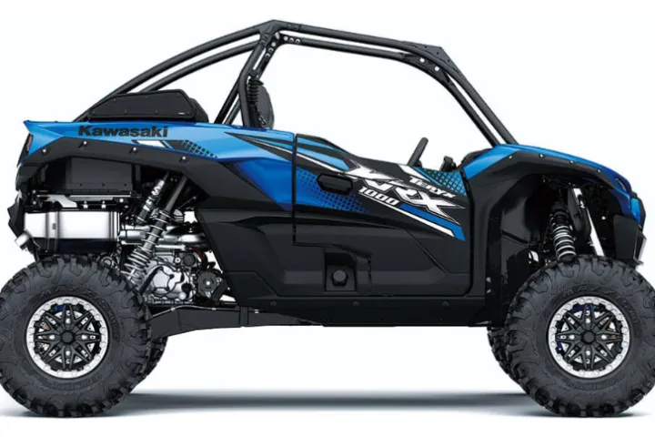 a motorcycle parked on top of a car